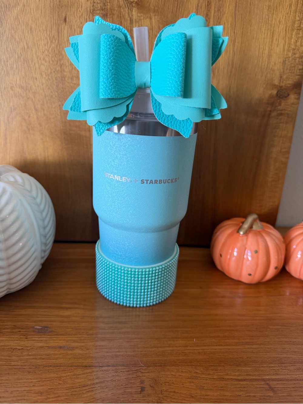 Teal Stainless Tumbler with Decorative Teal Bow